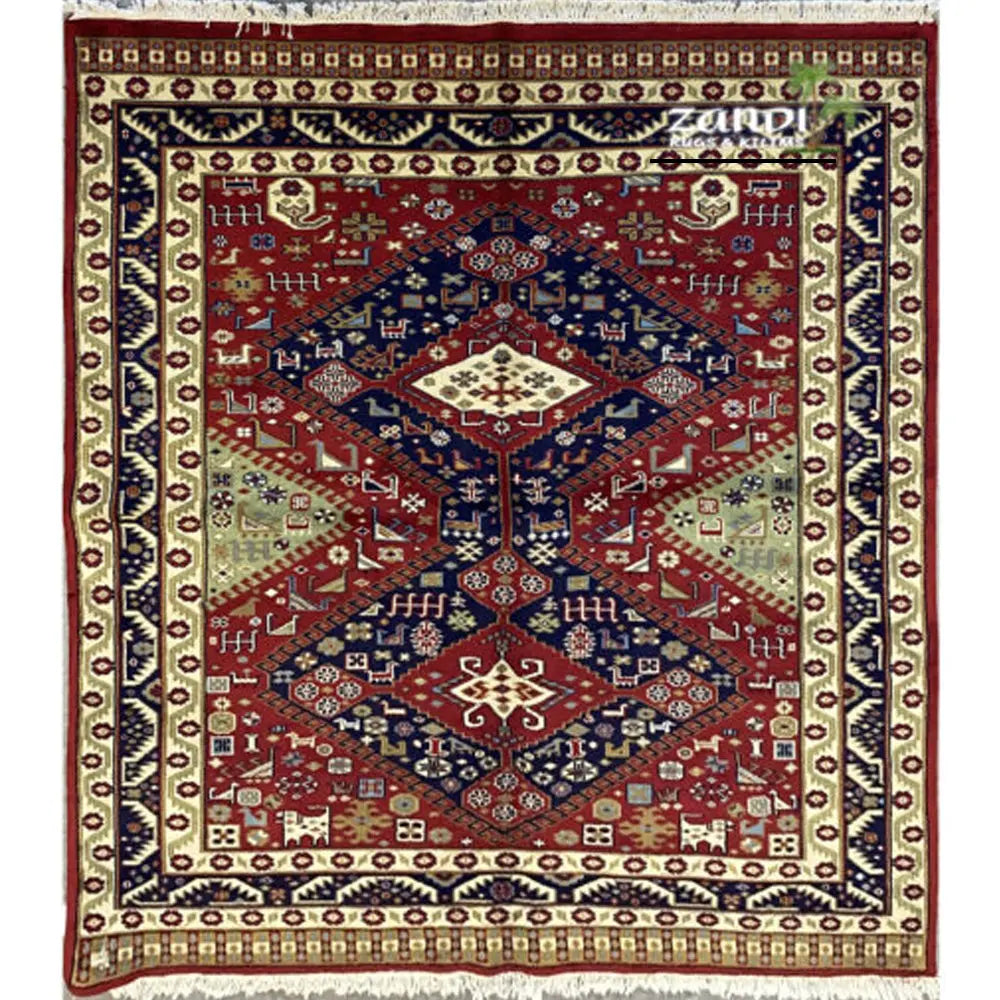 One Of The Kind Indian Hand-Knotted Rug 7'11''X5'1'' zandirugs